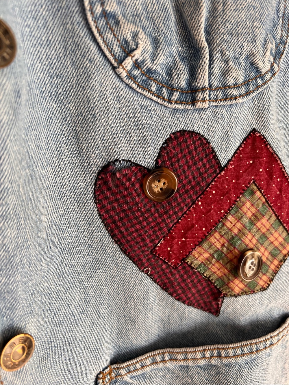Sun Belt Denim Jacket with Corduroy Collar and Patchwork Details - Picture 6 of 8